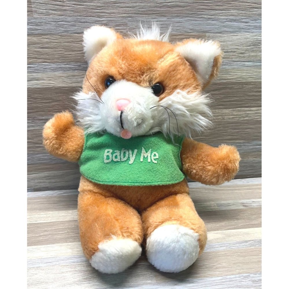Vintage Russ Berrie Wallace Kitty Cat Plus Stuffed Animal 7.5" Tall 1981 Baby Me